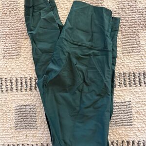 Lululemon shine leggings, dark green